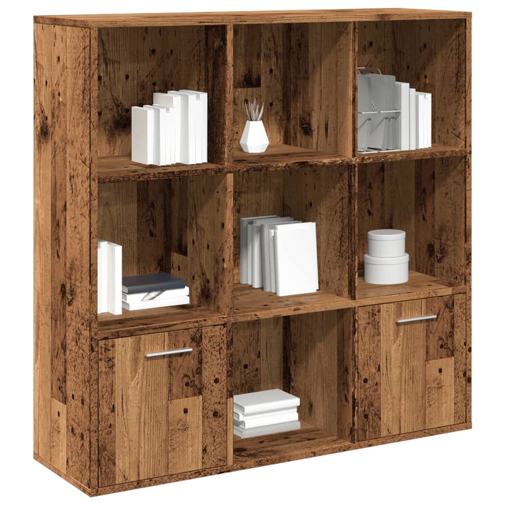 Libreria Nera 98X30X98 Cm In Legno Multistrato