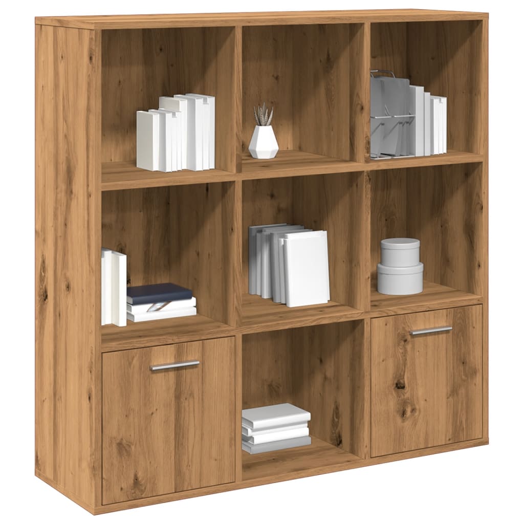 Libreria Nera 98X30X98 Cm In Legno Multistrato