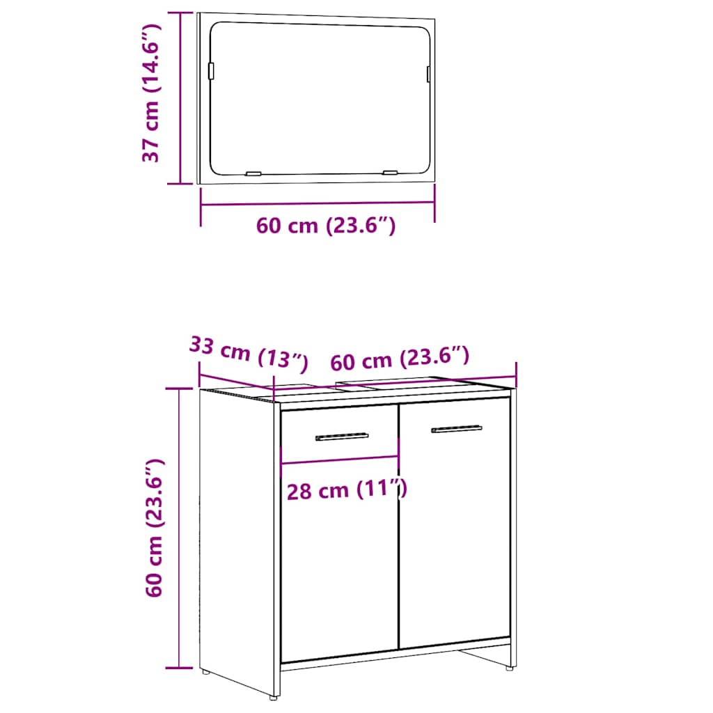 Mobile Da Bagno Con Specchio In Legno Multistrato