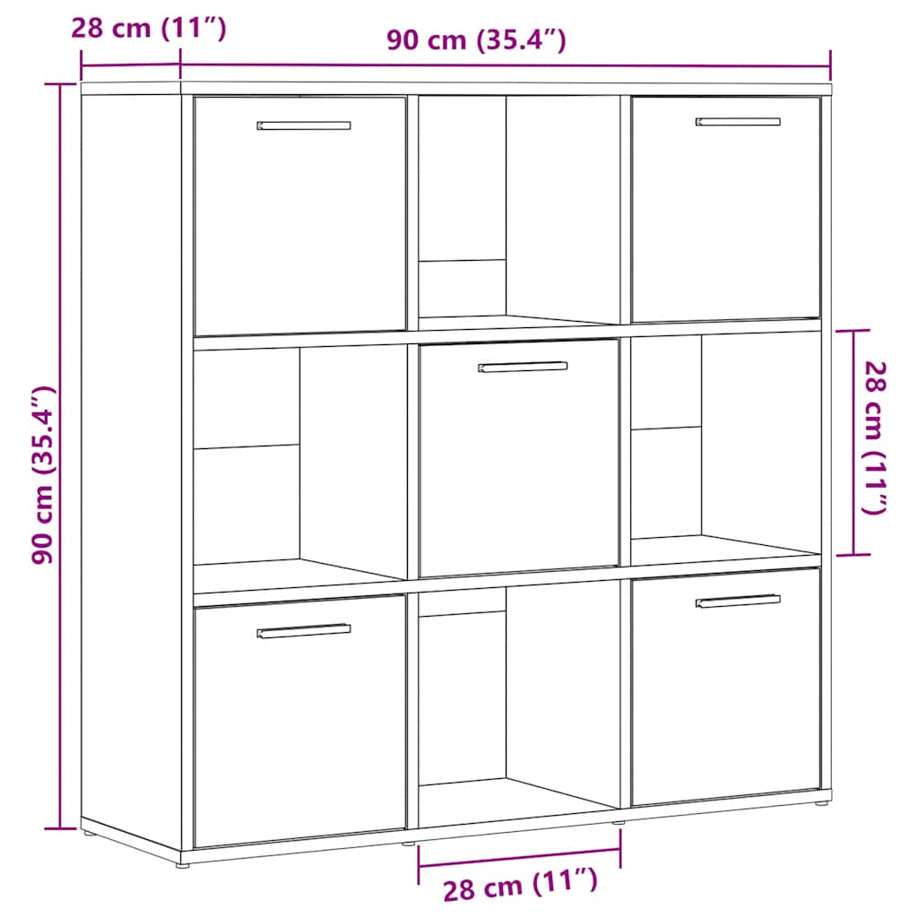 Libreria 90X28X90 Cm In Legno Multistrato