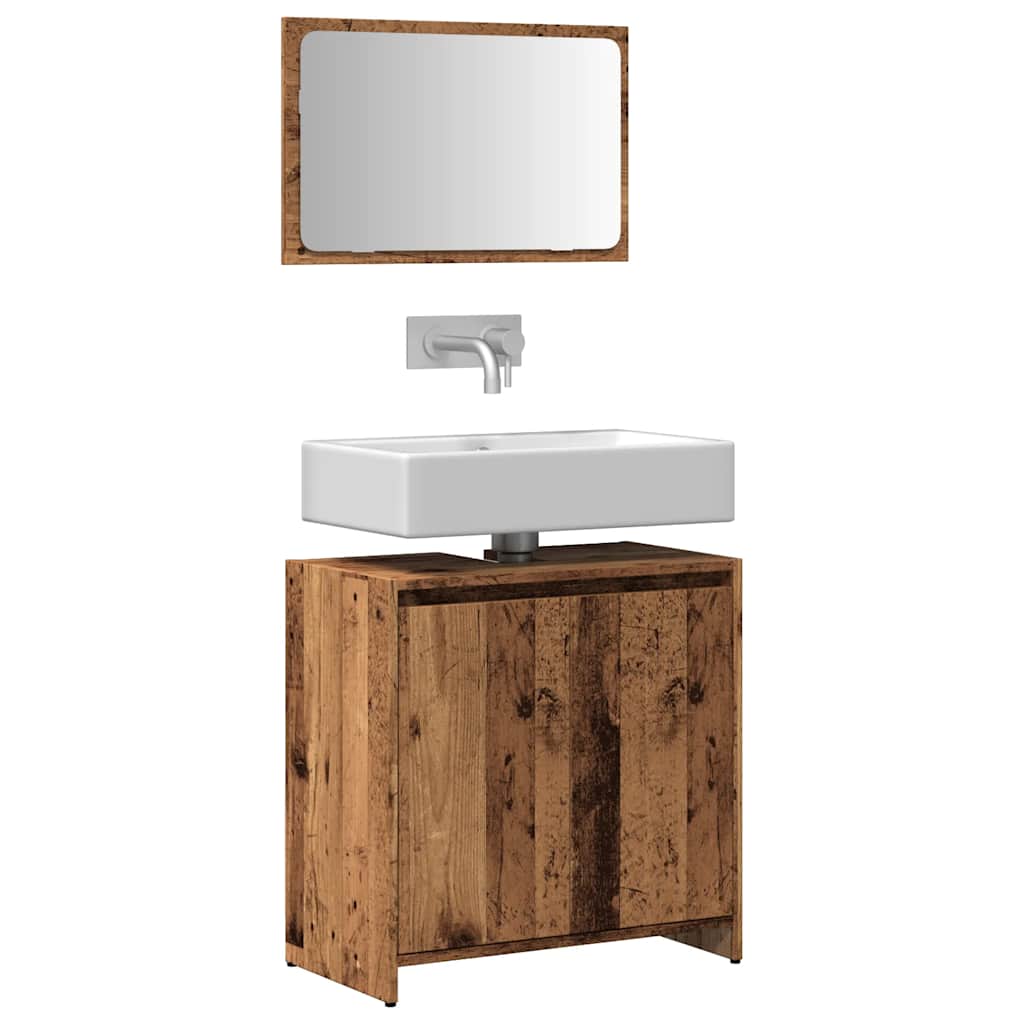 Set Mobili Da Bagno 2 Pz In Legno Multistrato