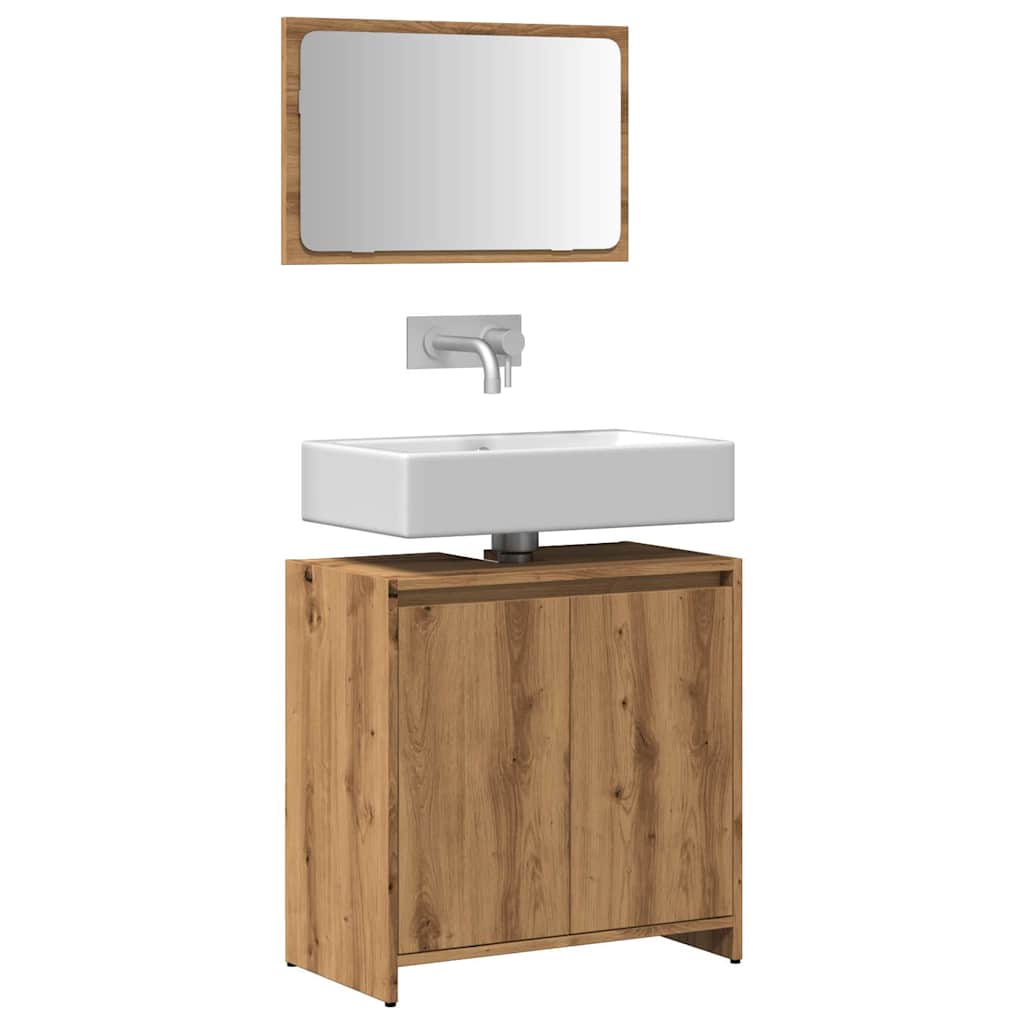 Set Mobili Da Bagno 2 Pz In Legno Multistrato