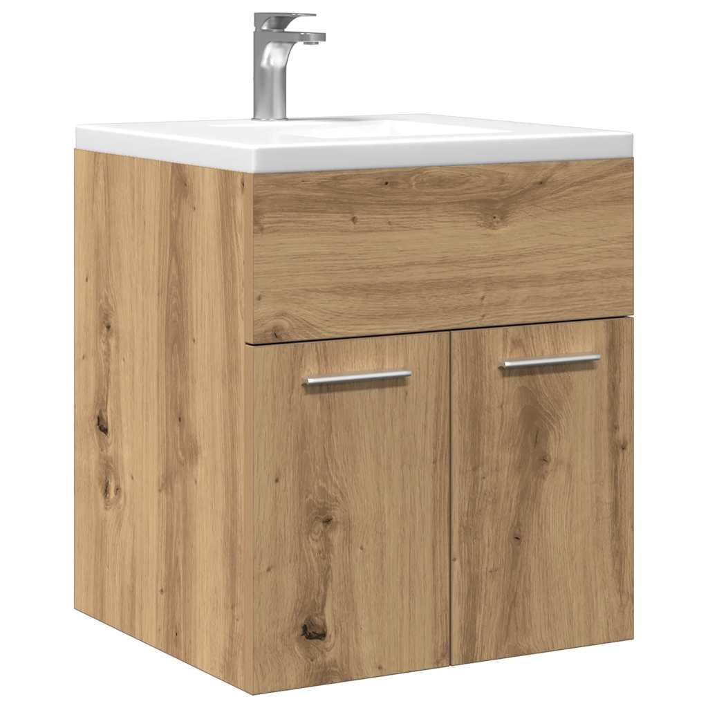Mobile Lavabo Bagno 60X38,5X46 Cm Truciolato Rovere Artigianale