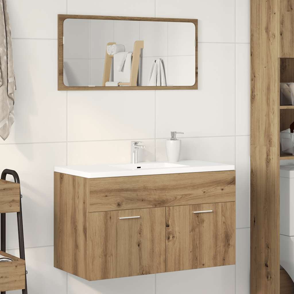 Mobile Lavabo Bagno 60X38,5X46 Cm Truciolato Rovere Artigianale