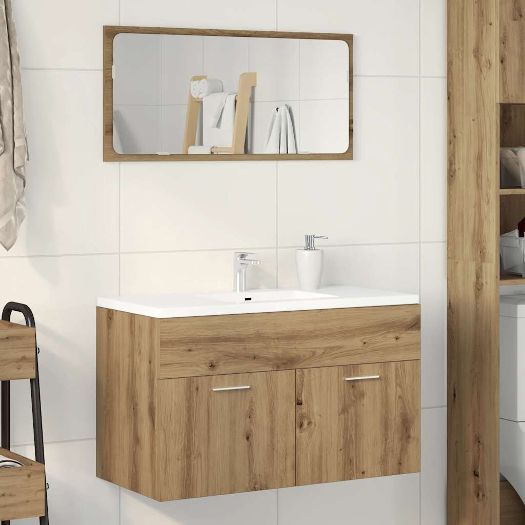 Mobile Lavabo Bagno 60X38,5X46 Cm Truciolato Rovere Artigianale