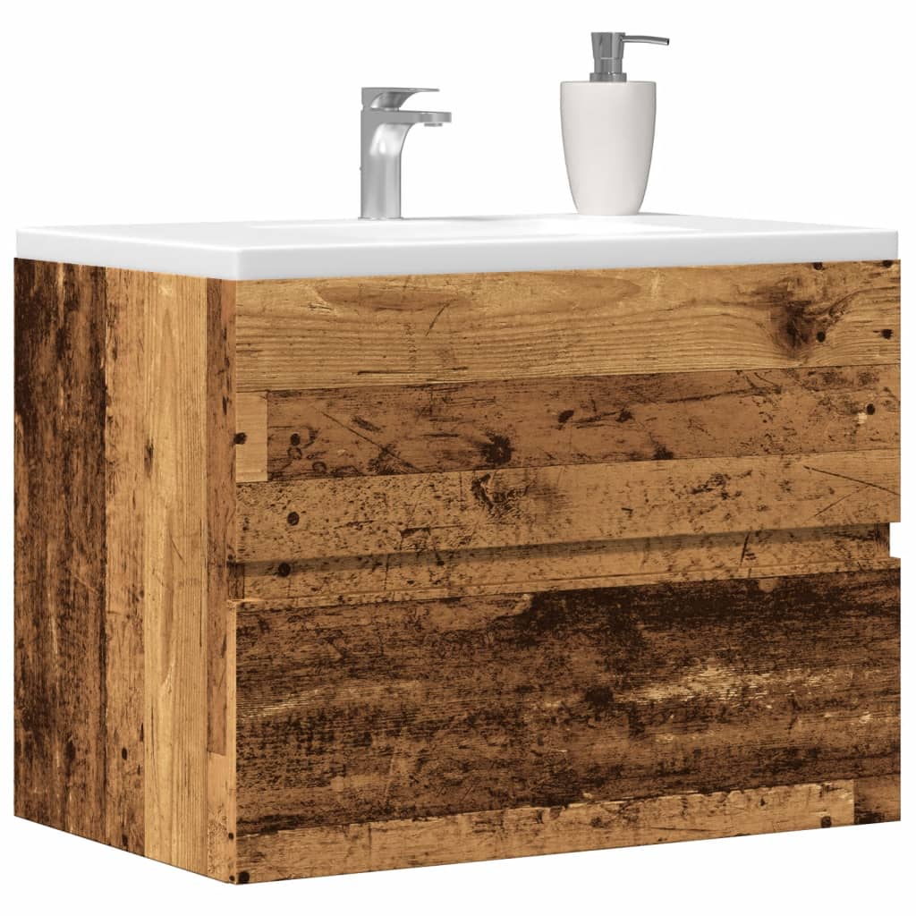 Mobile Lavabo 90X38,5X45 Cm In Truciolato Legno Antico