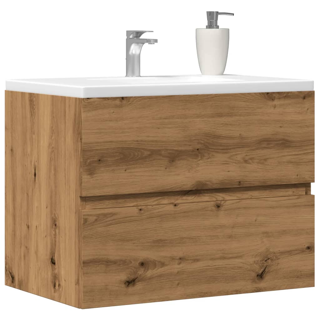 Mobile Lavabo Bagno Artigianale 41X38,5X45 Cm In Truciolato Rovere Artigianale