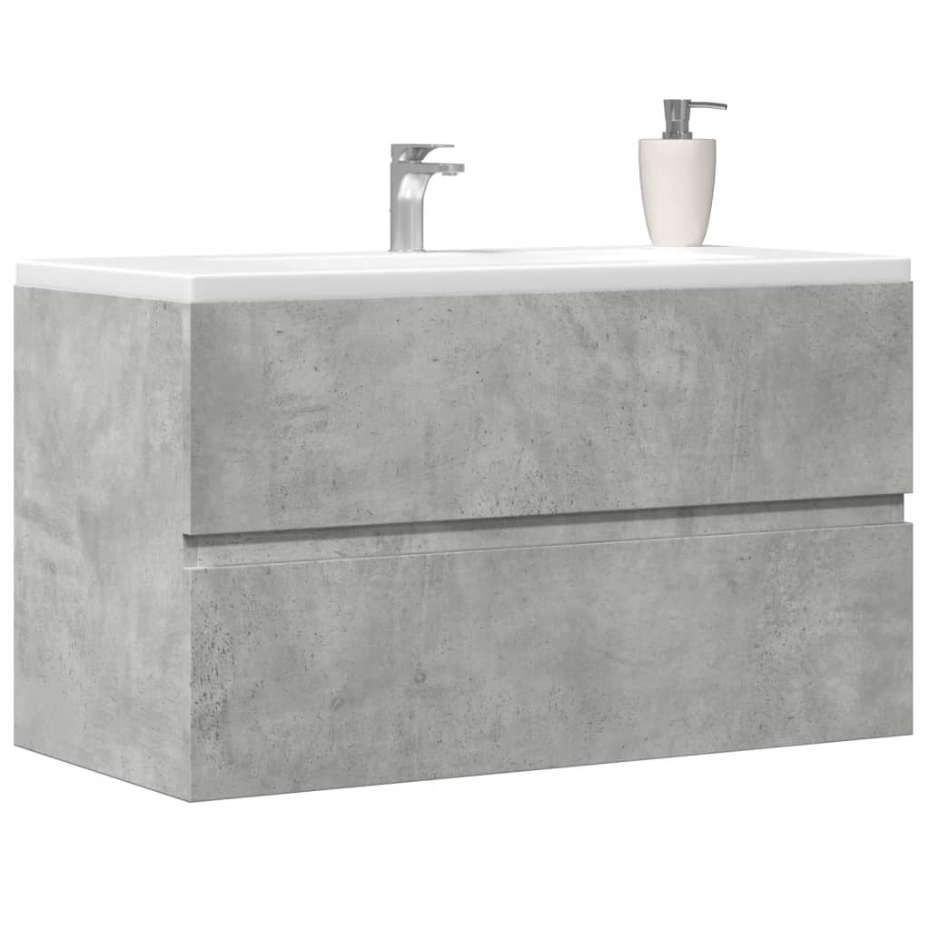 Mobile Lavabo 90X38,5X45 Cm In Legno Multistrato Grigio Cemento