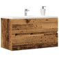 Mobile Lavabo 90X38,5X45 Cm In Truciolato Legno Antico
