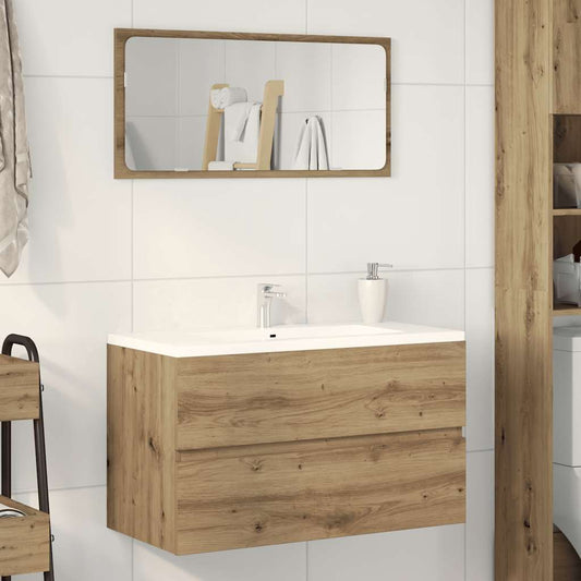 Mobile Pensile Bagno Rovere Artigianale 80X38,5X45Cm Truciolato Artisian Oak