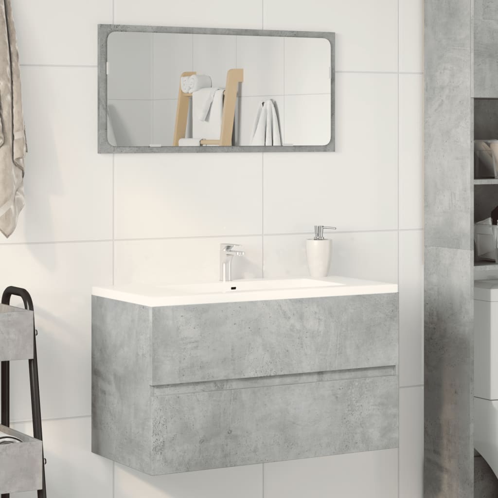 Mobile Lavabo 90X38,5X45 Cm In Legno Multistrato Grigio Cemento