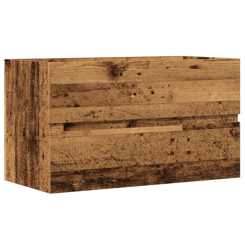 Mobile Lavabo 90X38,5X45 Cm In Truciolato Legno Antico