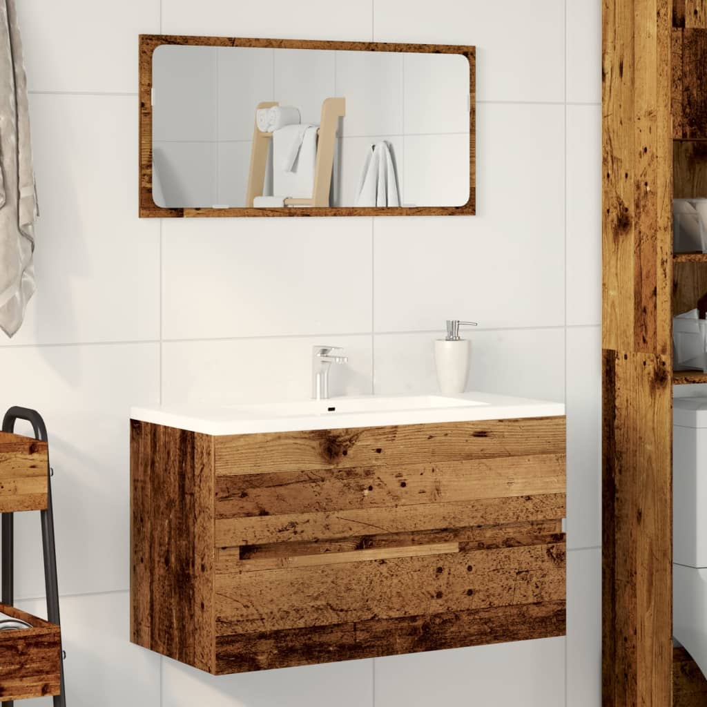 Mobile Lavabo 90X38,5X45 Cm In Truciolato Legno Antico