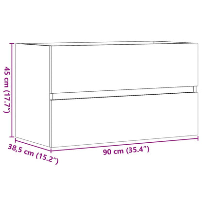 Mobile Lavabo 90X38,5X45 Cm In Truciolato Legno Antico