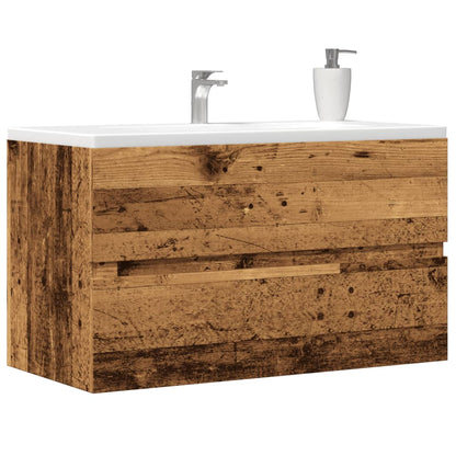 Mobile Lavabo 90X38,5X45 Cm In Truciolato Legno Antico