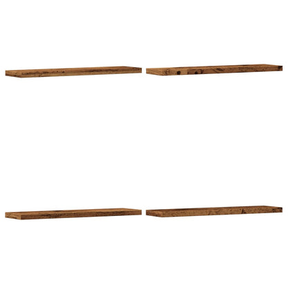 Mensole A Parete 4 Pz Legno Antico 40X10X1,5 Cm In Truciolato