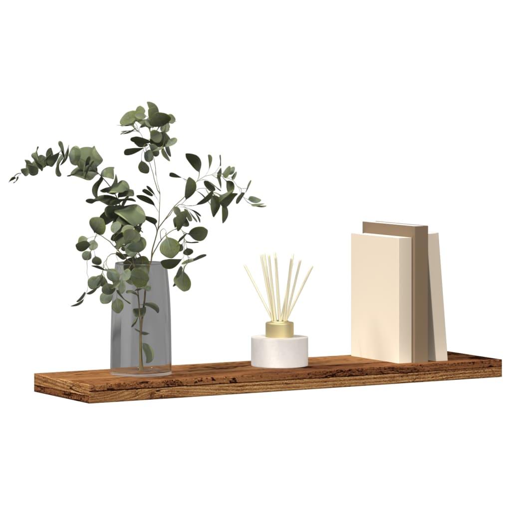 Mensole A Parete 4 Pz Legno Antico 40X10X1,5 Cm In Truciolato