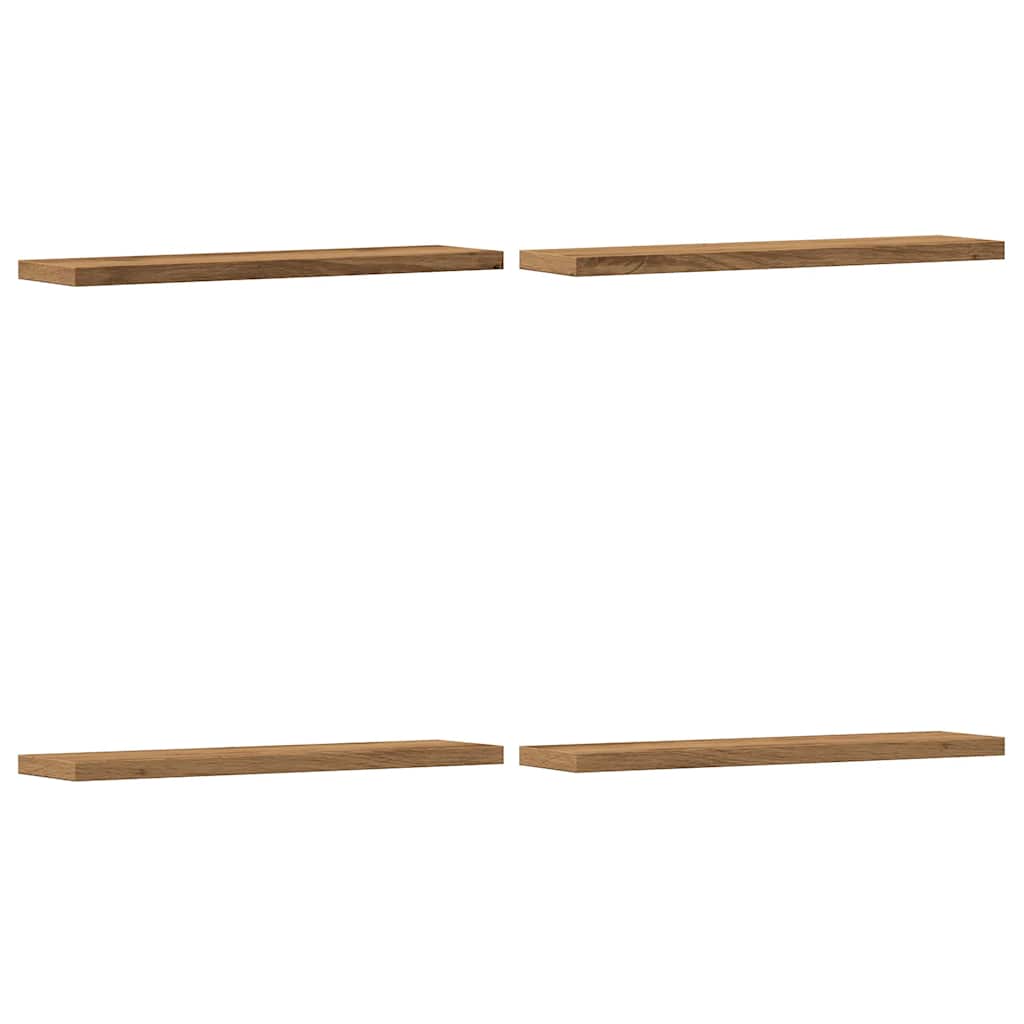 Mensole Parete 4Pz Rovere Artigianale 40X10X1,5Cm In Truciolato