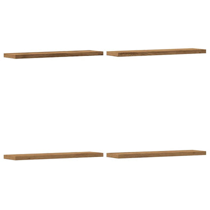 Mensole Parete 4Pz Rovere Artigianale 40X10X1,5Cm In Truciolato