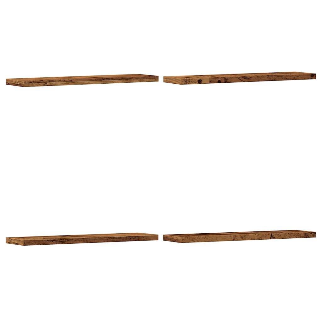 Mensole A Parete 4 Pz Legno Antico 40X20X1,5 Cm In Truciolato