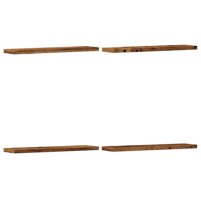 Mensole A Parete 4 Pz Legno Antico 40X20X1,5 Cm In Truciolato