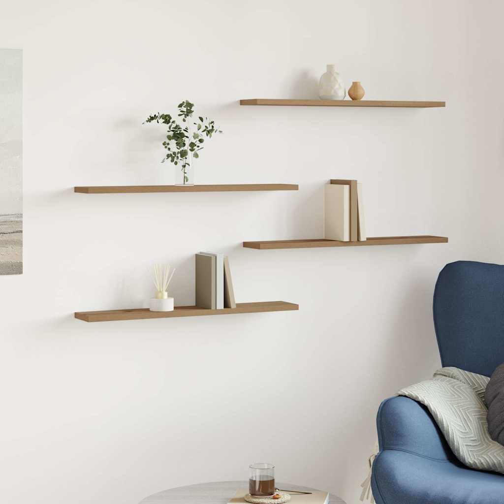 Ripiani Per Libreria 4 Pz Rovere Sonoma 60X10X1,5 Cm Truciolato