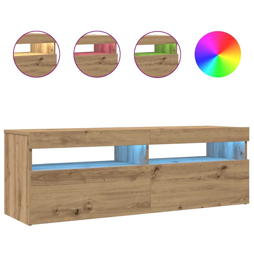 Mobile Porta Tv Con Led Artigianale 120X35X40 Cm Multistrato
