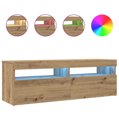 Mobile Porta Tv Con Led Artigianale 120X35X40 Cm Multistrato