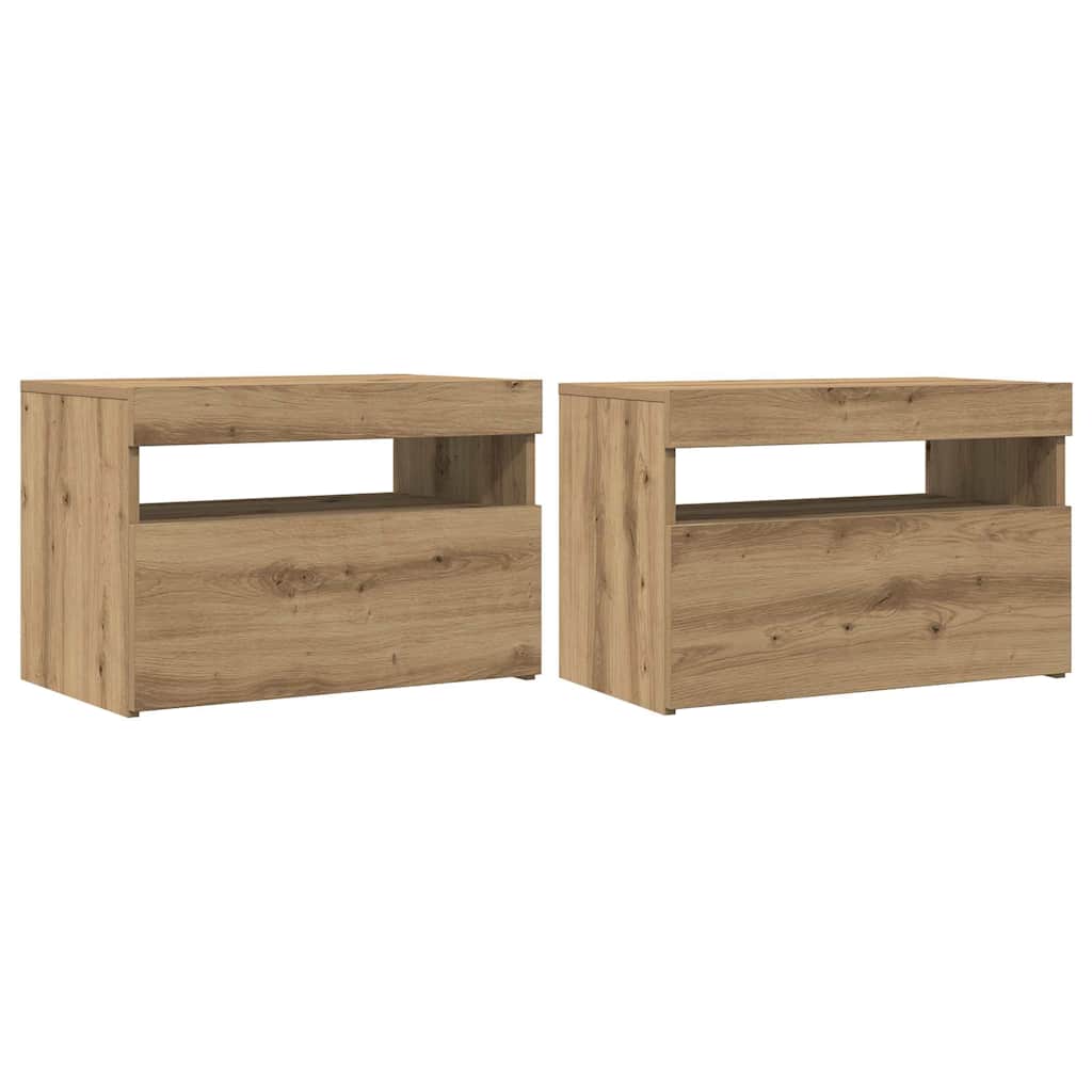 Mobili Porta Tv Con Led 2 Pz Artigianale In Legno Multistrato