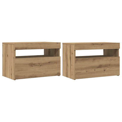 Mobili Porta Tv Con Led 2 Pz Artigianale In Legno Multistrato