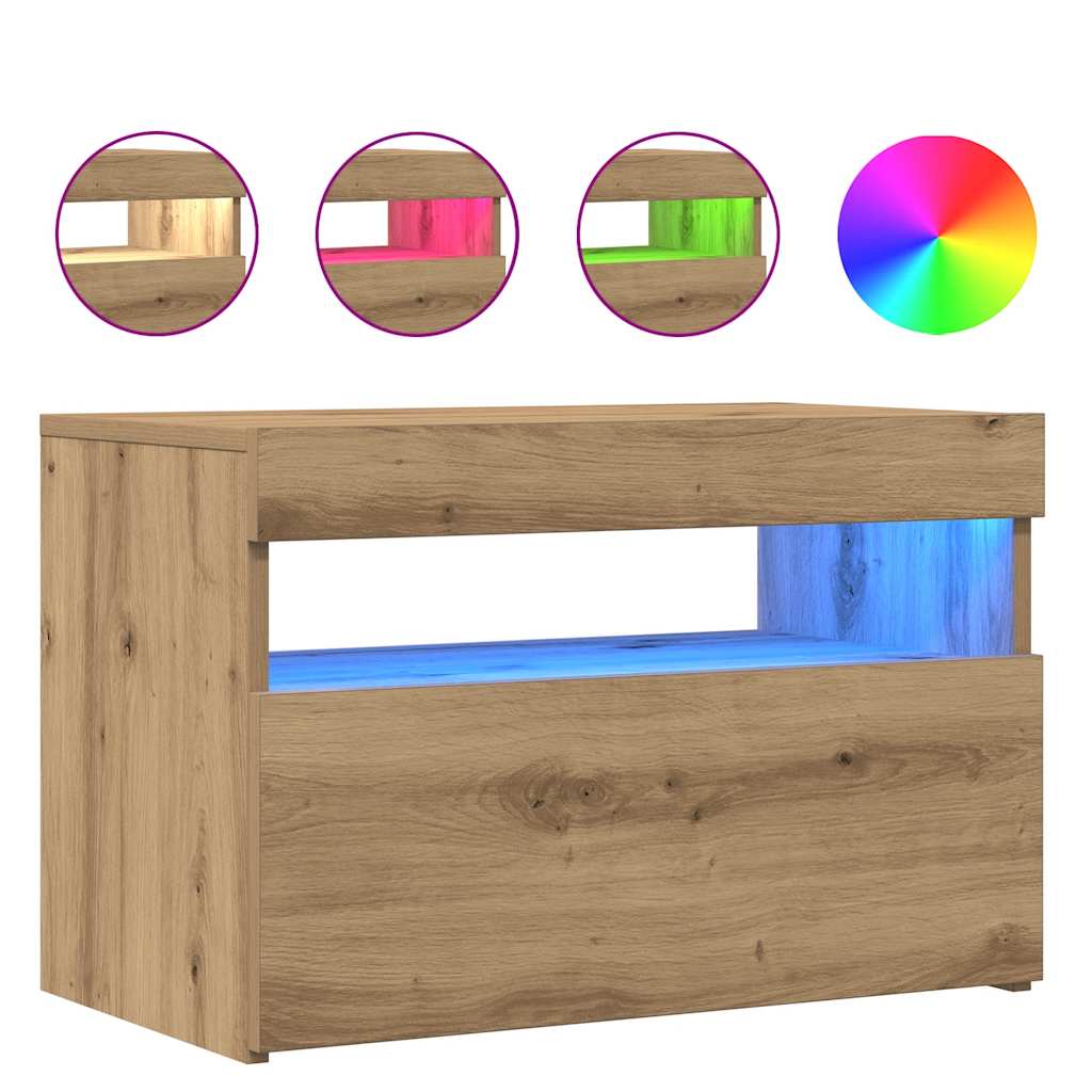 Mobili Porta Tv Con Led 2 Pz Artigianale In Legno Multistrato