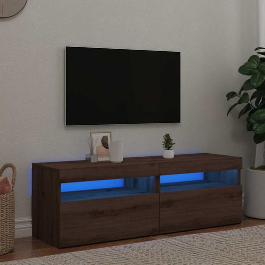 Mobili Porta Tv Con Led 2 Pz Artigianale In Legno Multistrato