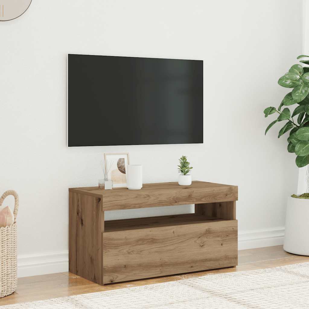 Mobile Porta Tv Con Led Artigianale 75X35X40 Cm Multistrato