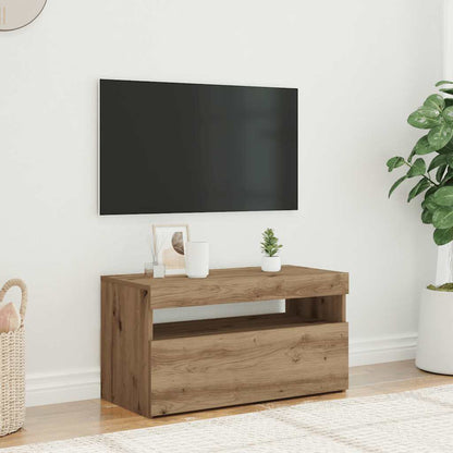 Mobile Porta Tv Con Led Artigianale 75X35X40 Cm Multistrato