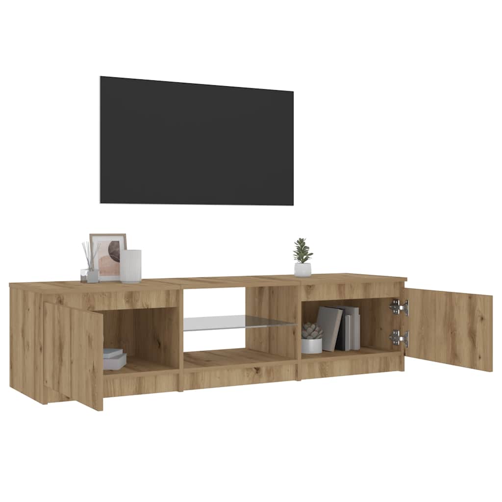 Mobile Porta Tv Con Led Artigianale Multistrato
