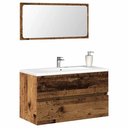Set Mobili Da Bagno 2 Pz In Legno Multistrato