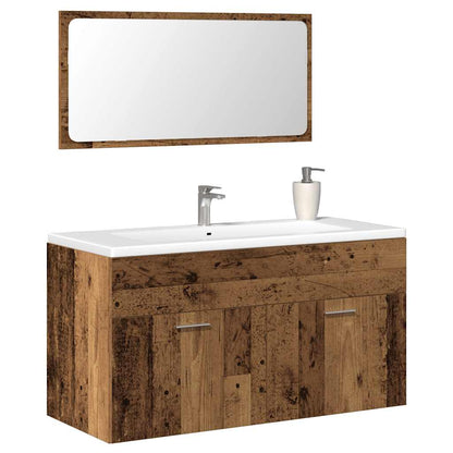 Set Mobili Da Bagno 2 Pz In Legno Multistrato