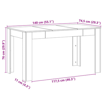 Tavolo Da Pranzo 140X74,5X76 Cm Legno Multistrato