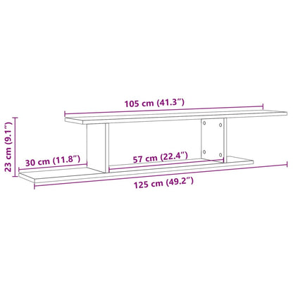 Scaffale Tv Parete 125X18X23 Cm Legno Multistrato