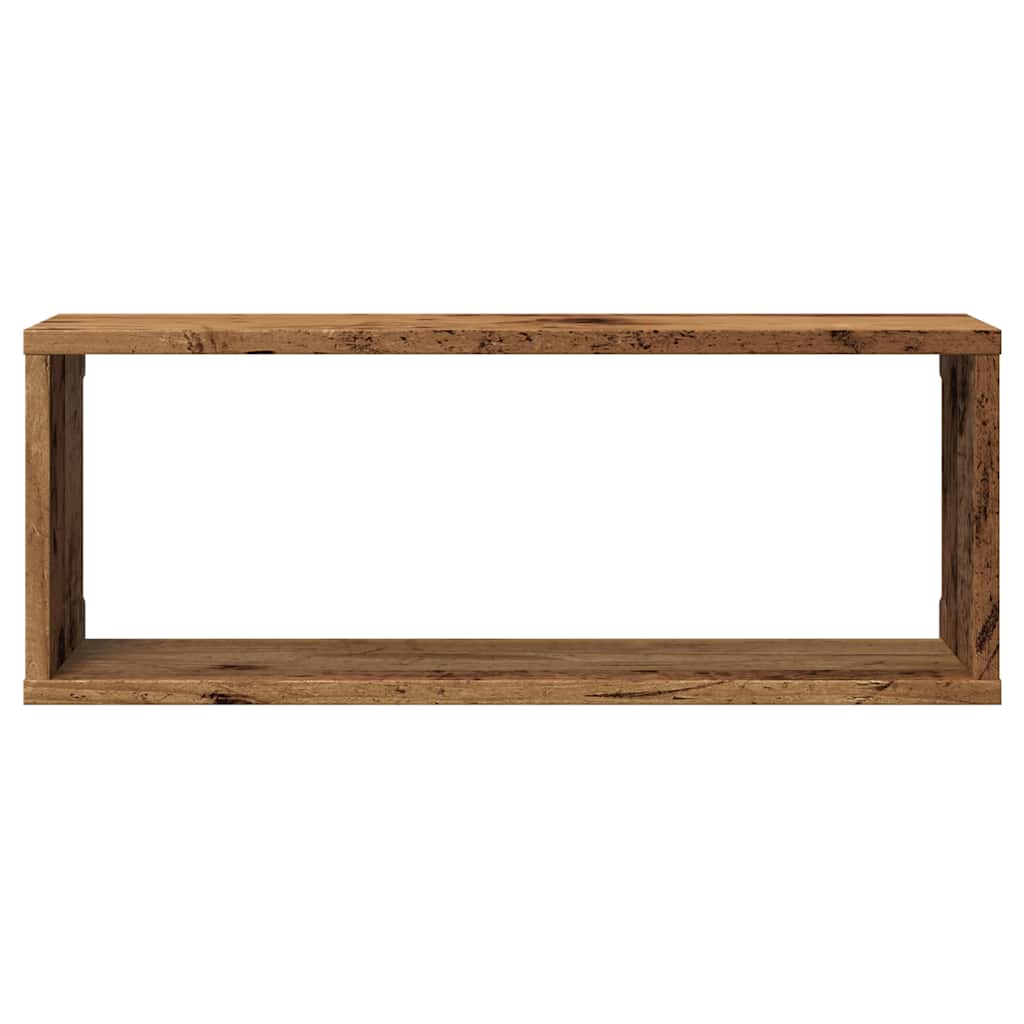 Mensole A Cubo Muro 2 Pz In Truciolato Legno Antico