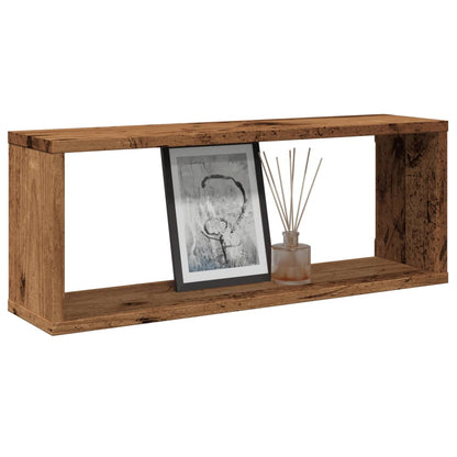 Mensole A Cubo Muro 2 Pz In Truciolato Legno Antico