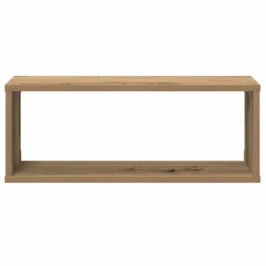 Mensole Parete A Cubo 2 Pz Artigianale 30X15X30 Cm Truciolato Rovere Artigianale