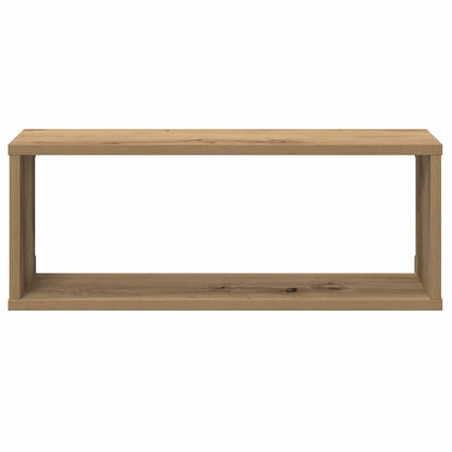 Mensole Parete A Cubo 2 Pz Artigianale 30X15X30 Cm Truciolato Rovere Artigianale
