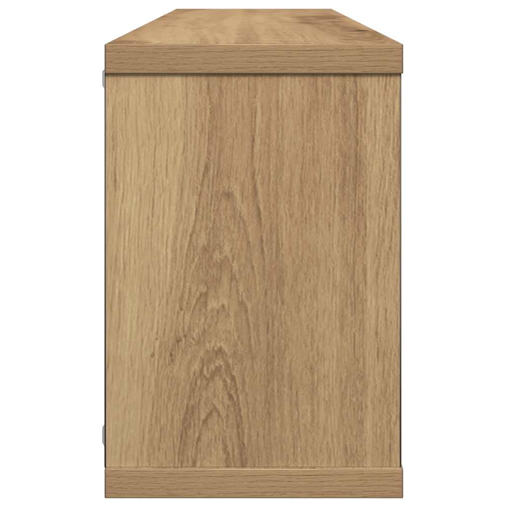 Mensole Parete A Cubo 2 Pz Artigianale 30X15X30 Cm Truciolato Rovere Artigianale