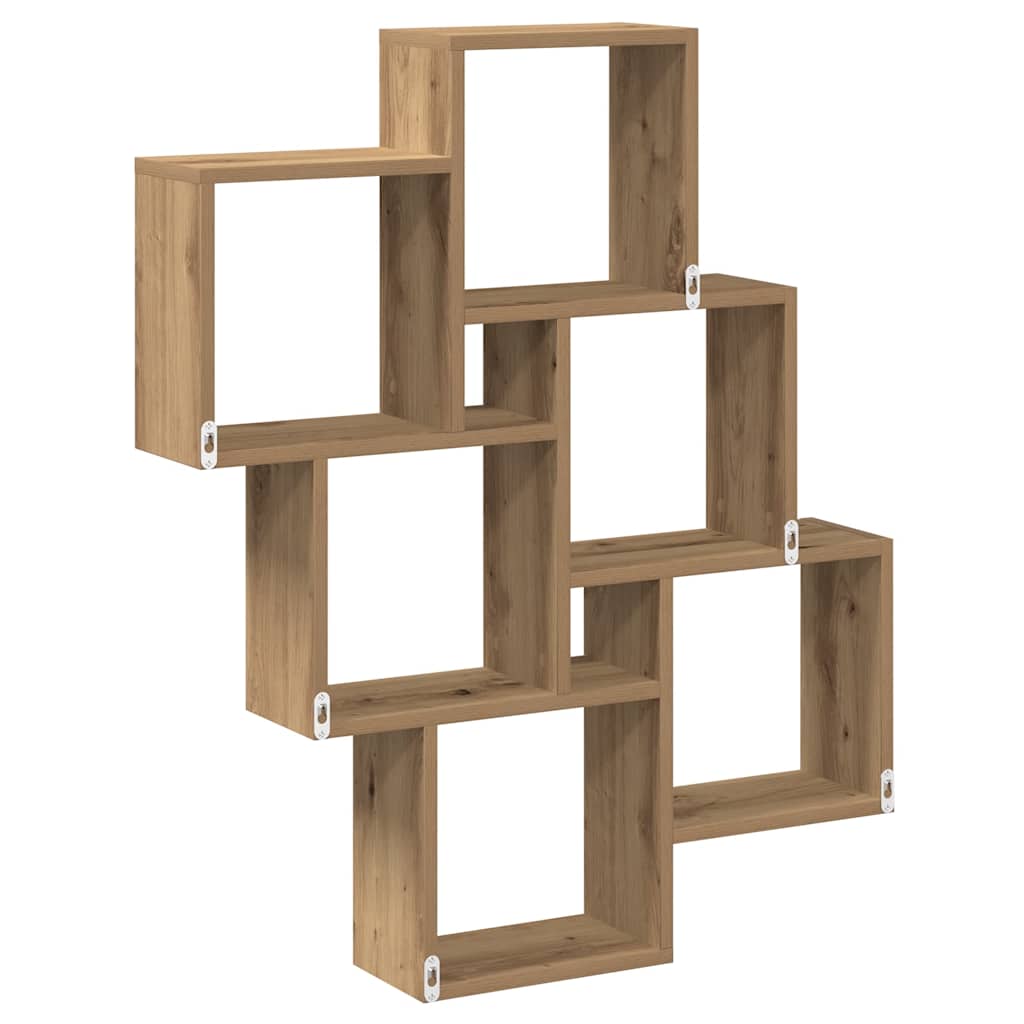 Mensola A Muro A Cubo Artigianale 78X15X93 Cm Legno Multistrato
