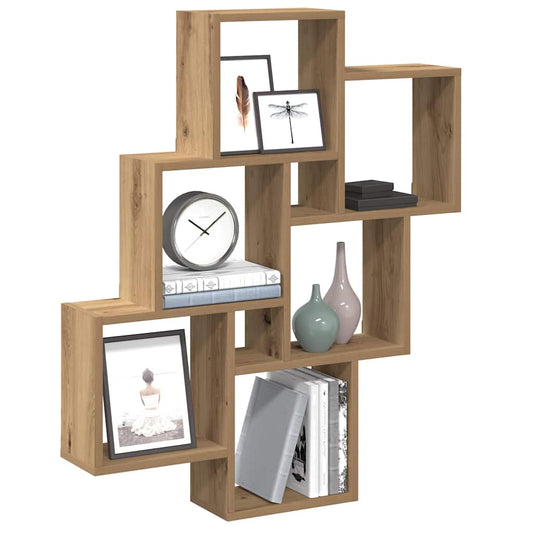 Mensola A Muro A Cubo Artigianale 78X15X93 Cm Legno Multistrato