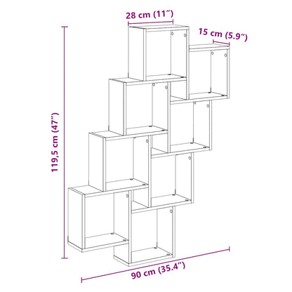 Mensola A Muro A Cubo Antico 90X15X119,5 Cm Legno Multistrato