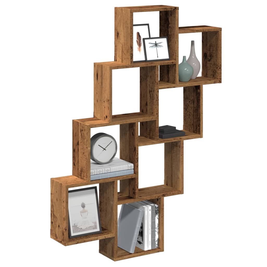 Mensola A Muro A Cubo Antico 90X15X119,5 Cm Legno Multistrato