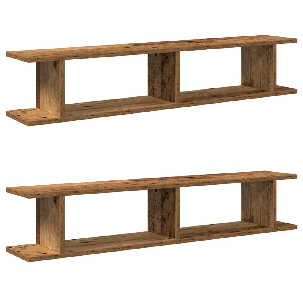 Mensole Da Parete 2Pz Legno Vecchio In Truciolato Legno Antico