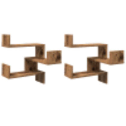 Mensole Angolari 2Pz 40X40X49,5 Cm In Truciolato Legno Antico